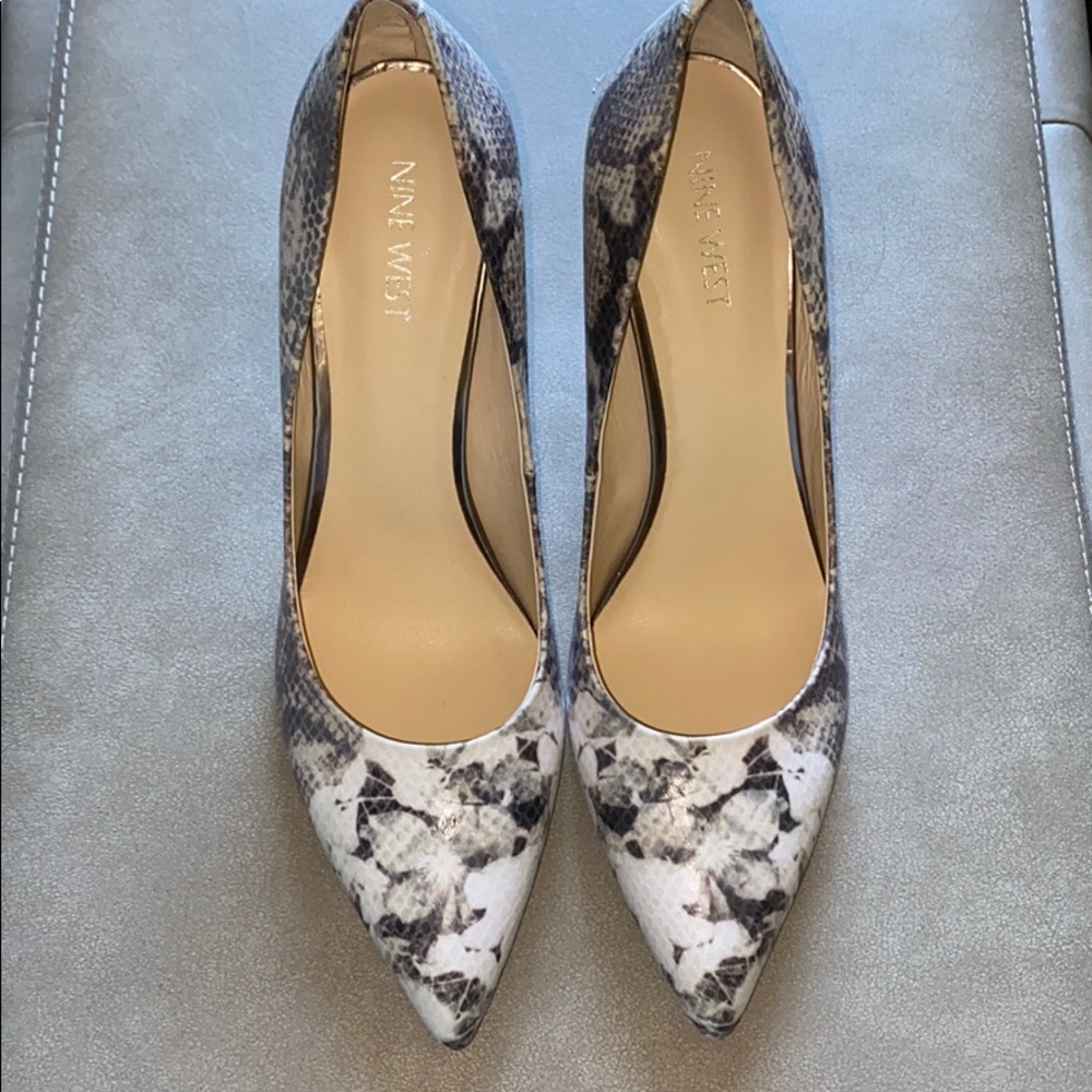 Snake print heels